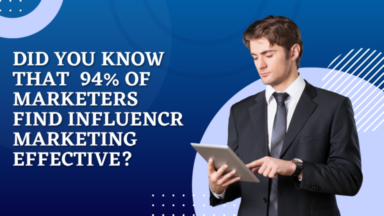 Did you know that 94% of marketers find influencer marketing effective?